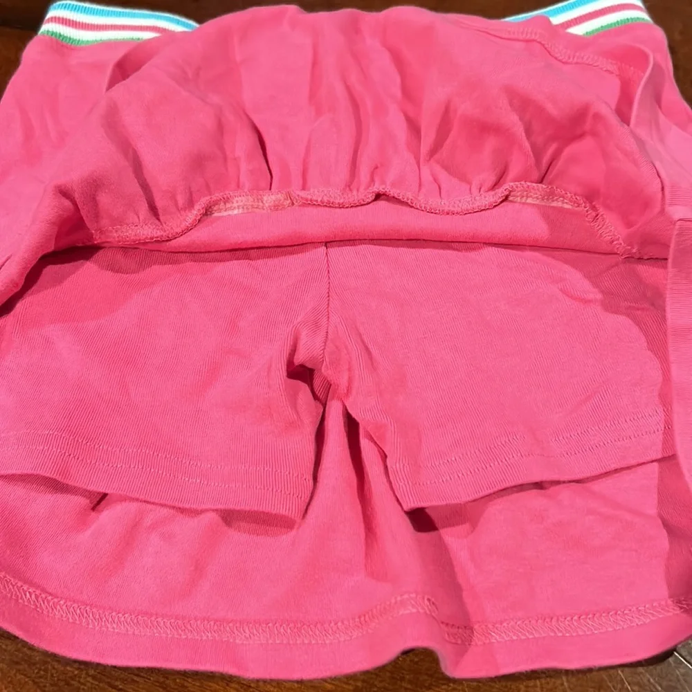 Gymboree Tennis Match Stripe Trim Pink Ruffle Skort Size 7